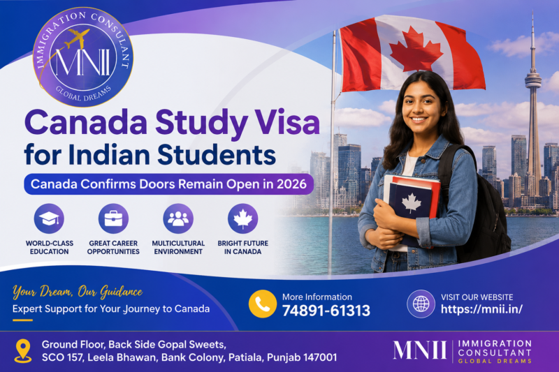 Canada Study Visa for Indian Students 2026 – MNII Immigration Consultant in Patiala Helping Students Study in Canada