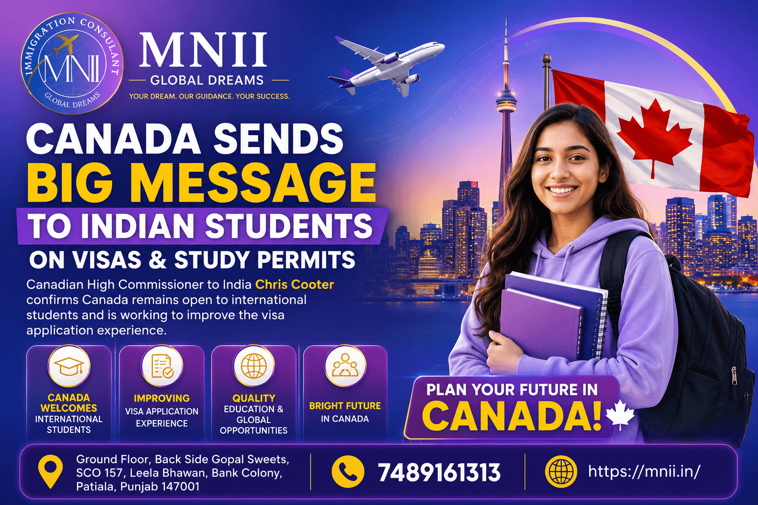 Canada study visa update for Indian students after Canadian High Commissioner confirms Canada remains open for international education.